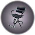 Make-Up Chair - Black Leather