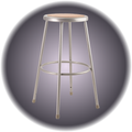 Metal Stool w/ Hardboard Seat