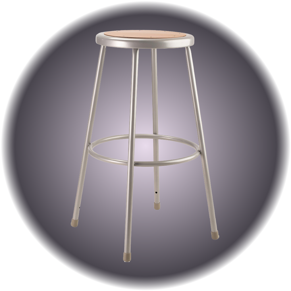 Metal Stool w/ Hardboard Seat
