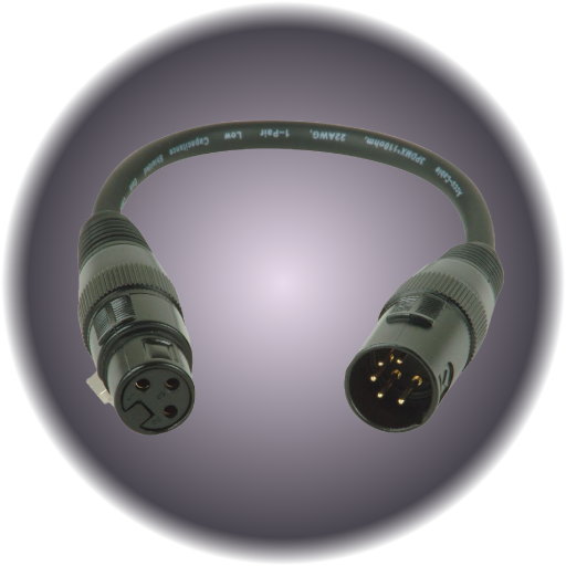 3 Pin Female to 5 pin male DMX Adapter
