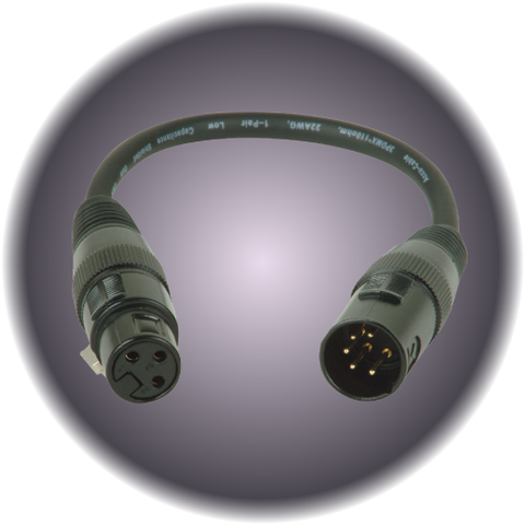 3 Pin Female to 5 pin male DMX Adapter