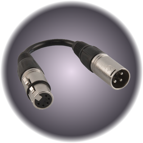 3 Pin Male to 5 Pin Female DMX Adapter
