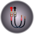 Inverter Cable - Bare Ends to Battery Clamps