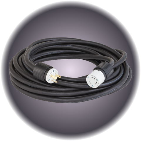 25' L6-30 Twist Lock Extension Cable