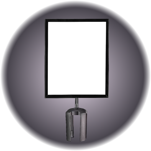 Crowd Control Sign with Bracket - 8 12 x 11"