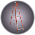 10' Rolling, Double Sided, Platform Ladder