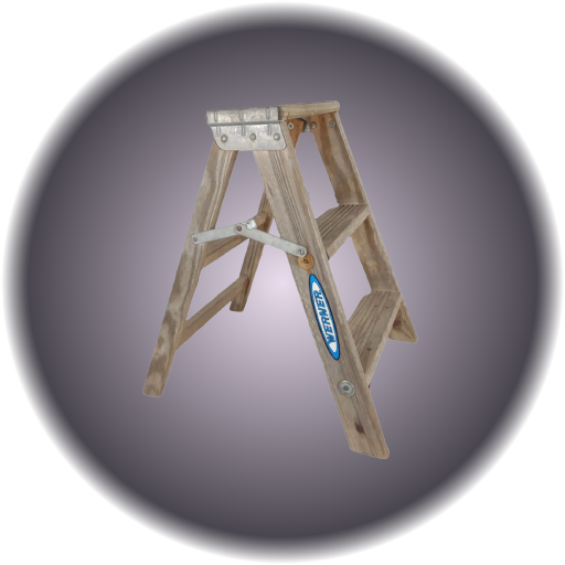 2' Single Sided Step Ladder (wood)